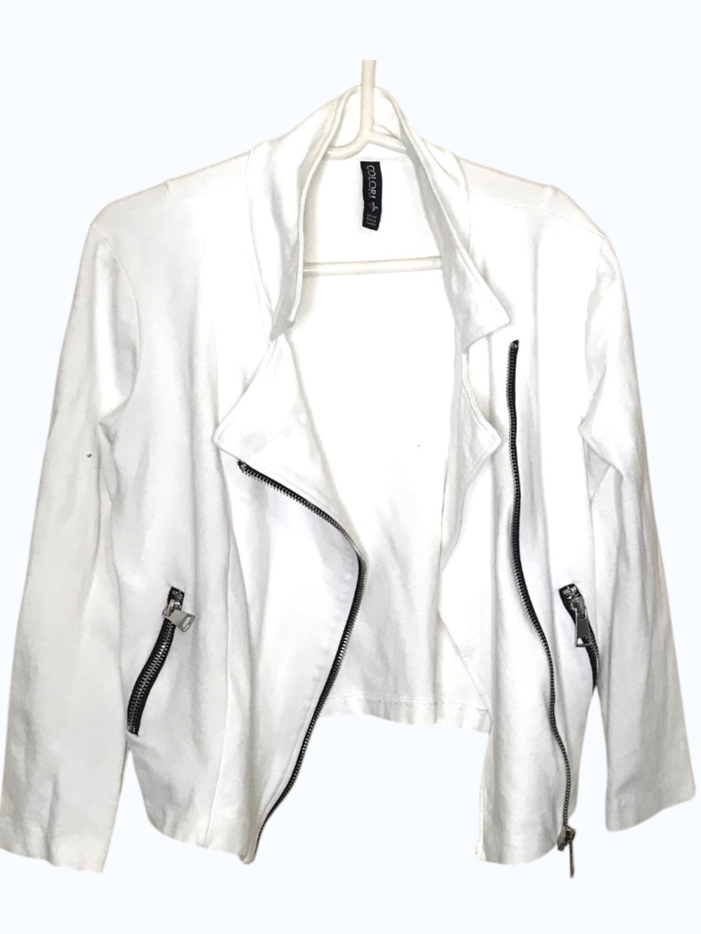 Moto Jacket Women’s Cropped Zip Up / Tag size: XL Actual fit: Medium/Large
